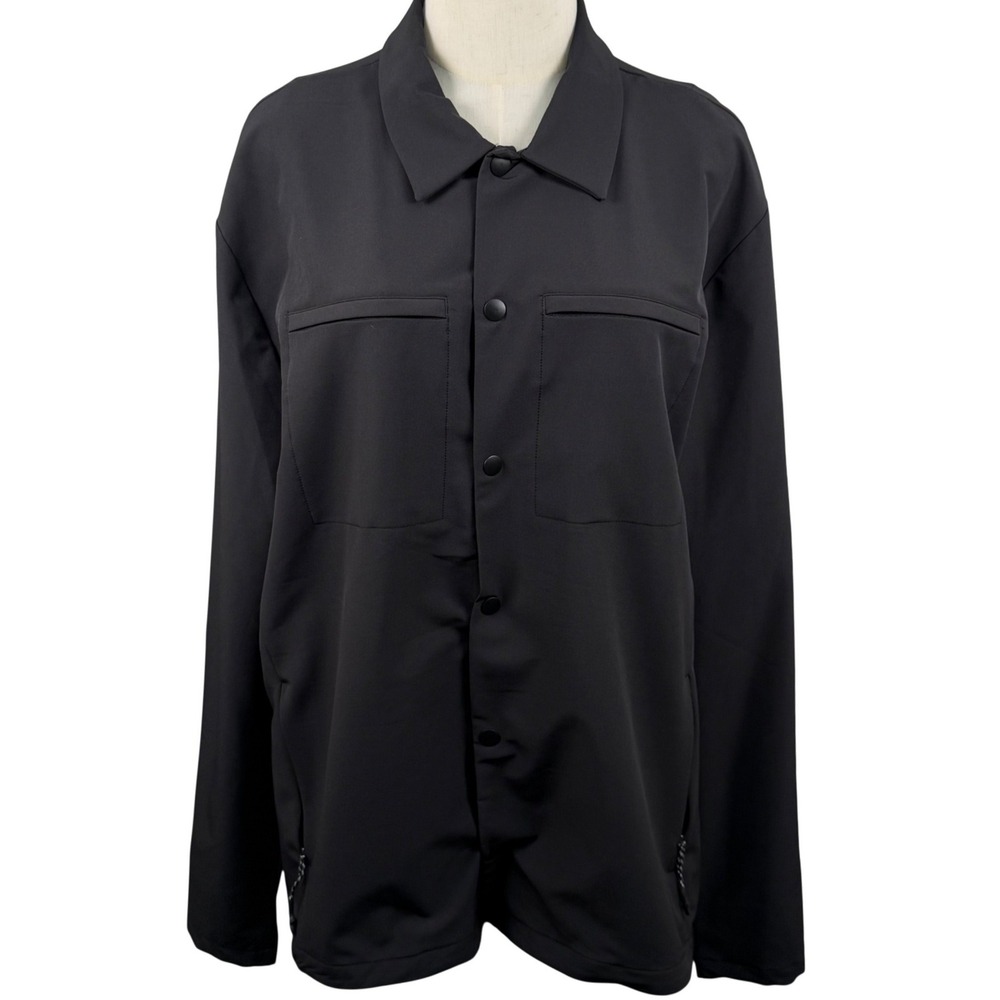 Mens Large Snap Down Softshell Shirt Urban Commuter Jacket Tech Gorpcore Shacket